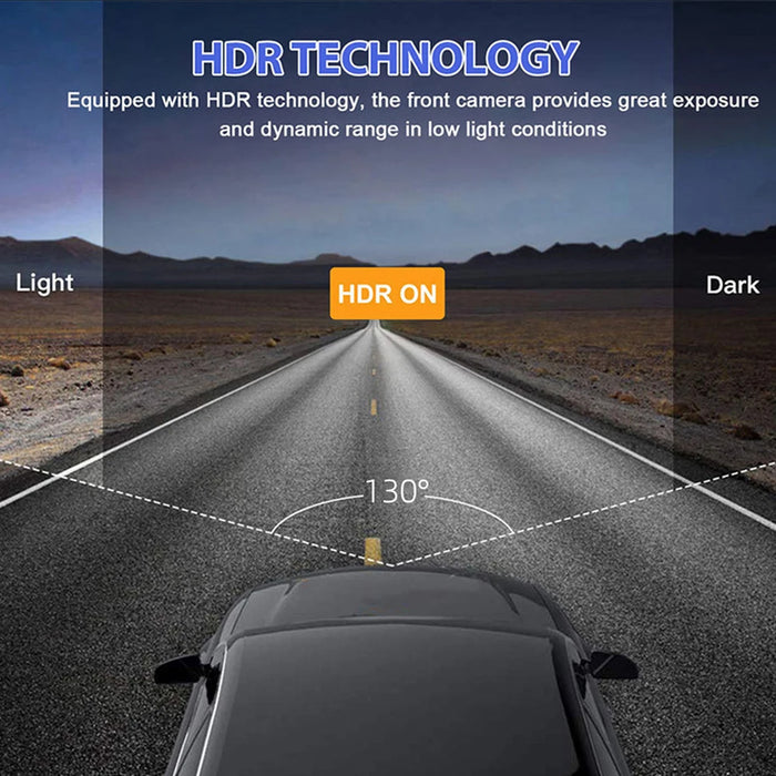 Dash Cam with IR Night Vision, 2" IPS Screen, 1080P Full HD, Loop Recording — 2/3 Camera DVR