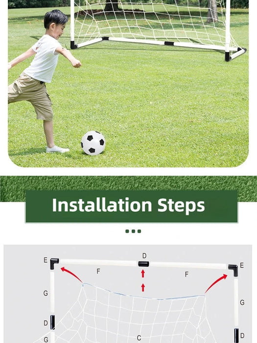 Foldable Children's Football Goal with Pump & Ball – Portable Soccer Set