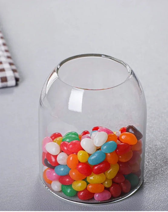 Hand‑blown Glass Storage Jars with Ball Cork Stopper — Transparent Kitchen Organiser for Tea, Spices & Nuts