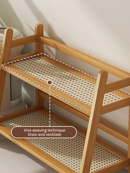 2-Tier Bamboo Spice Rack - Foldable Kitchen Counter & Cupboard Organiser