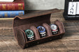 Vintage Genuine Leather Watch Roll Travel Case — 1/2/3/4/6/8 Slot Organiser