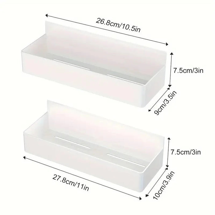 Set of 2 Magnetic Metal Storage Shelves — Fridge & Washing Machine Hanging Rack