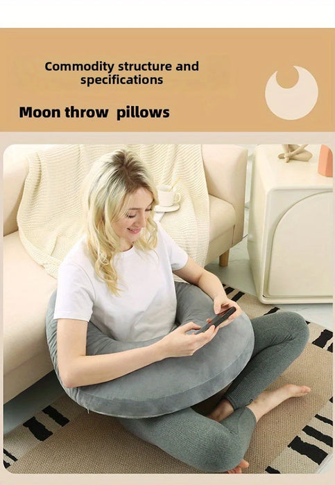 U‑Shape Reading & Gaming Cushion — Crochet Tatting Arm Support for TV, Desk & Travel