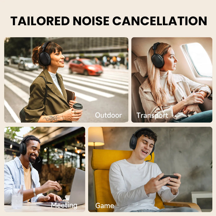 Oneodio SuperEQ A200 - Wireless Bluetooth 5.4 Hybrid Active Noise Canceling Over-Ear Headset with Hi-Res Audio and 6-Mic AI ENC - Ideal for High-Quality Sound Enthusiasts Seeking Active Noise Cancellation