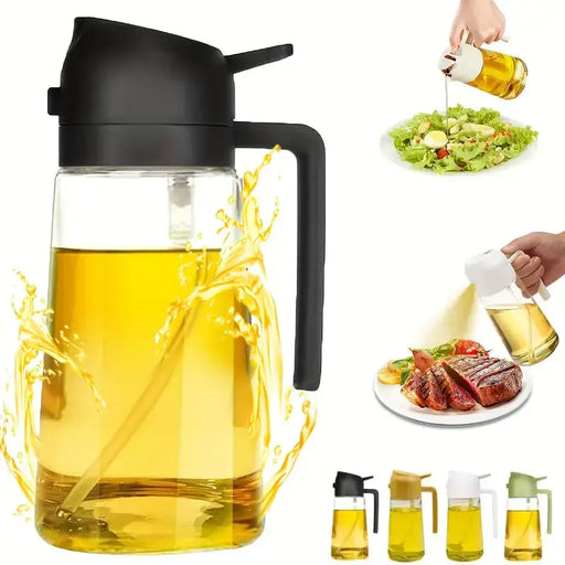 500ml Oil Spray Bottle & Cruet – Refillable Oil Dispenser for Kitchen and BBQ