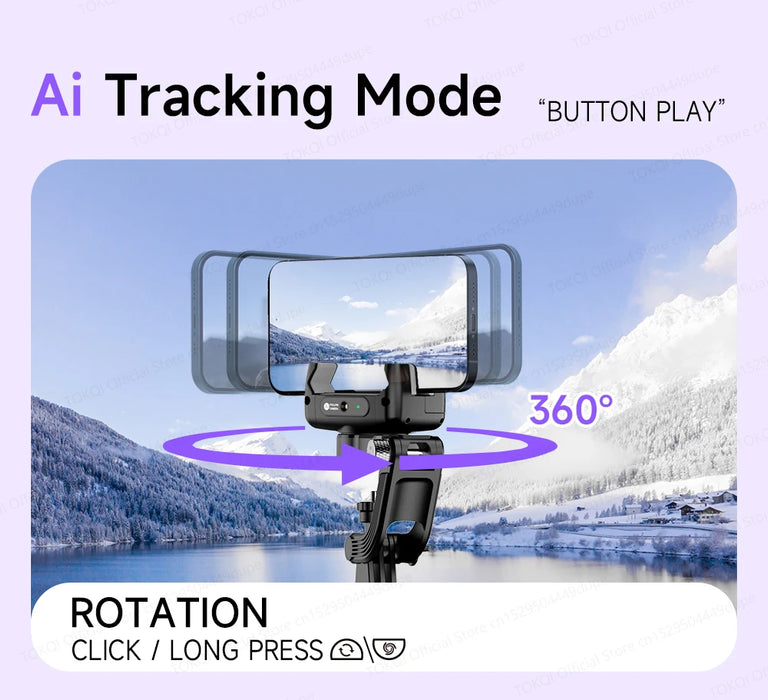C22 AI Face-Tracking Handheld Gimbal Stabiliser — 3‑in‑1 Selfie Stick & Tripod for Smartphones