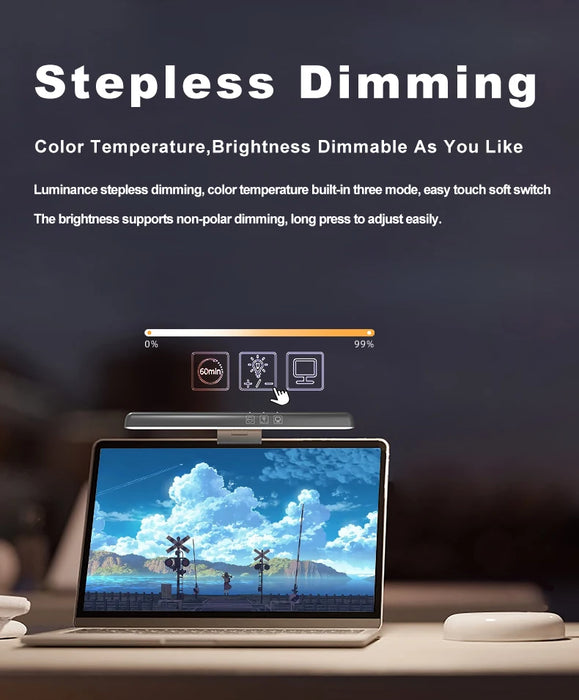LED Monitor Light Bar — Dimmable 3‑Colour Reading Lamp