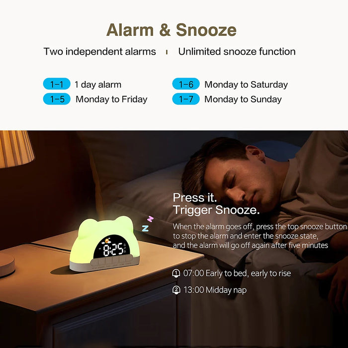 Bear-Shaped Sunrise Alarm Clock — Digital Wake-Up Light & Night Lamp
