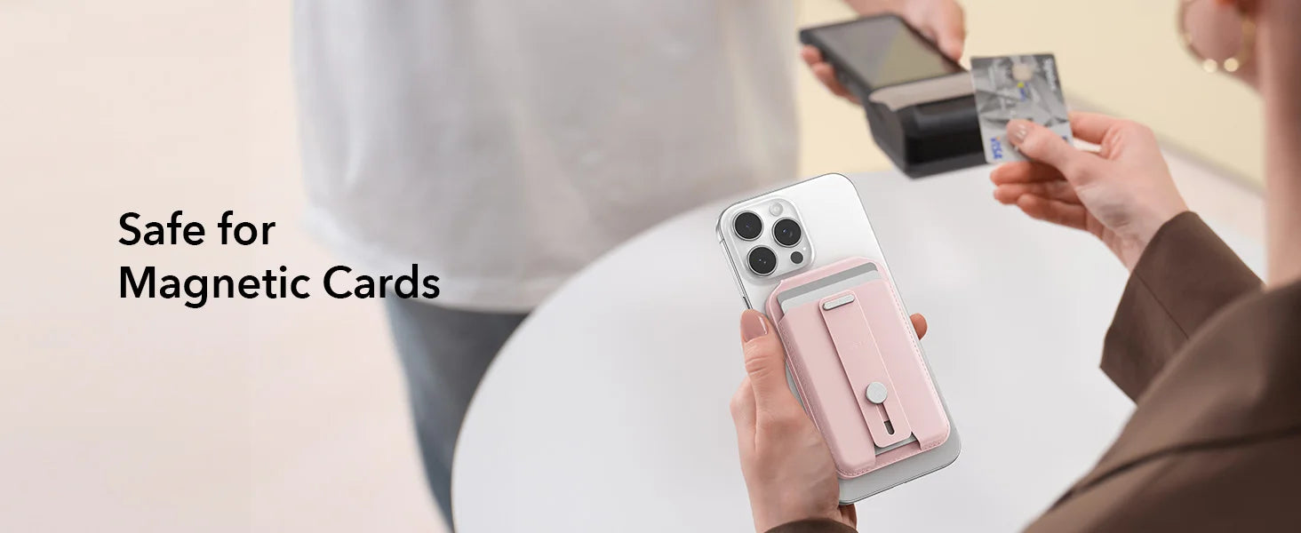MagSafe Wallet for iPhone 17/16/15/14/13 — 5-Card Holder with Adjustable Magnetic Stand