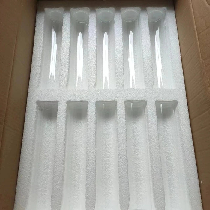 Pack of 10 Glass Candle Tubes 5 cm x 25 cm – Transparent Wedding Props