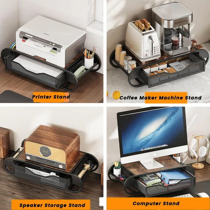 Coffee Pod Drawer Holder for K‑Cup – Metal Pull‑Out Storage with Side Baskets