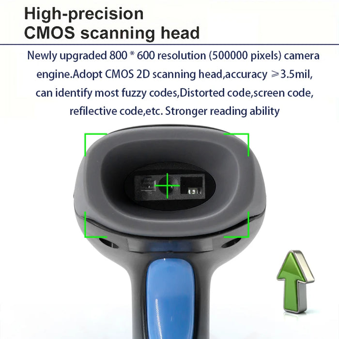 U20 Bluetooth & Wired 2D Barcode Scanner — Portable Handheld 1D/2D QR Reader