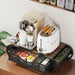 Coffee Pod Drawer Holder for K‑Cup – Metal Pull‑Out Storage with Side Baskets