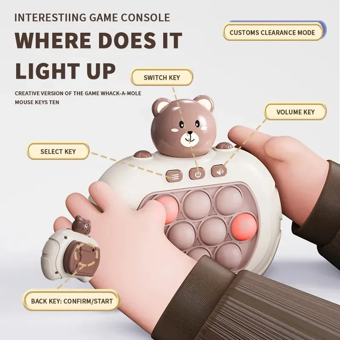 Pop Quick - Push Bubbles Game Machine, Kids Cartoon Fun Whac-A-Mole, Anti Stress Sensory Bubble Pop Fidget Toy - Perfect Gifts for Stress Relief and Sensory Stimulation