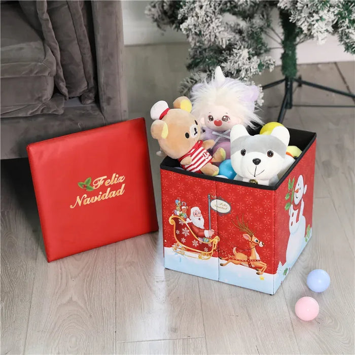 Christmas Gift Box - Waterproof Dustproof Toy Storage Stool, Household Children’s Holiday Storage - Ideal for Child's Presents and Keeping Toys Organized
