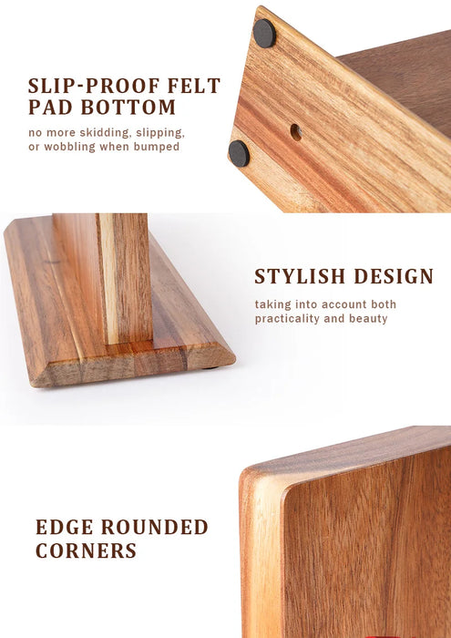 Acacia Wood Magnetic Knife Block – Kitchen Knife Holder with Strong Magnets