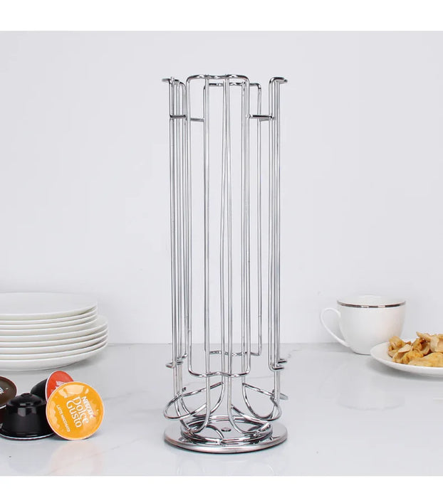 Rotating 24-Capsule Coffee Pod Rack with Anti-Slip Base — Dolce Gusto Compatible