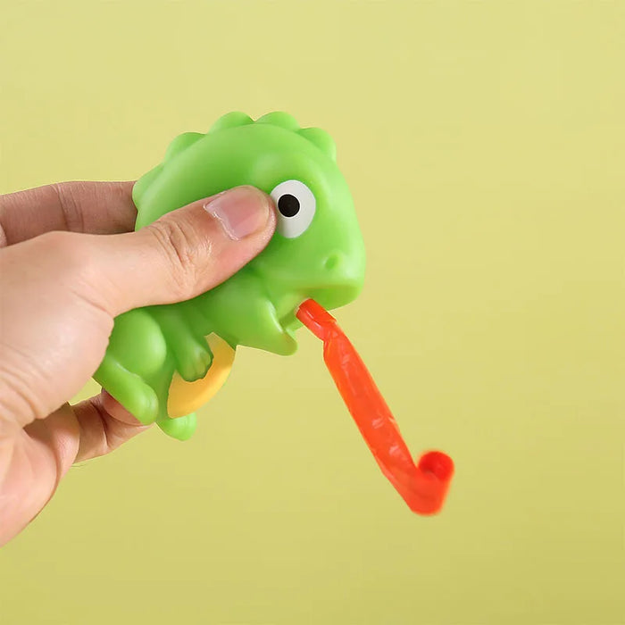 Kids' Pinch Fidget Toy – Frog or Dinosaur with Sticking Tongue, Stress Relief, 1pc (Random Colour)