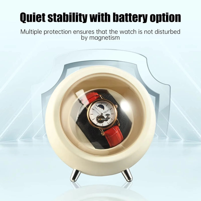 USB Motor Watch Winder Box for Automatic Watches — Rotating Display