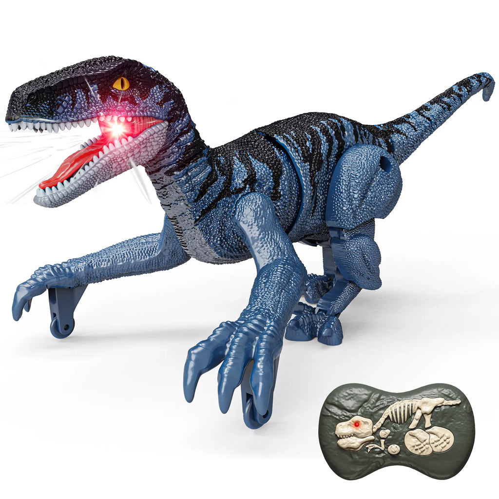 Sinovan - 2.4GHz Remote Control Walking Robot Velociraptor Dinosaur Toy - Perfect Gift for Boys Aged 3-5