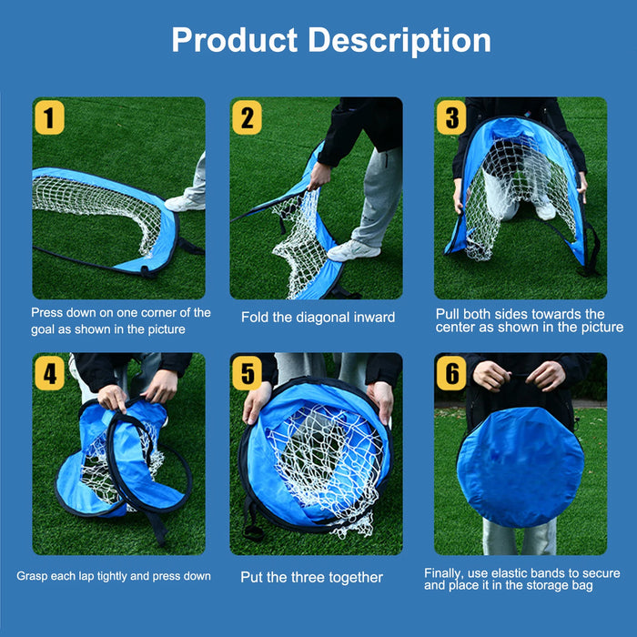 Portable Pop-Up Football Goal with Carry Bag — Collapsible Training Net