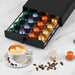 40-Capsule Nespresso Pod Drawer Organiser – Metal Coffee Capsule Rack, Black