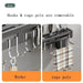 Stainless Steel Wall-Mounted Knife Holder — Nail-Free, Black (30/40/50cm)