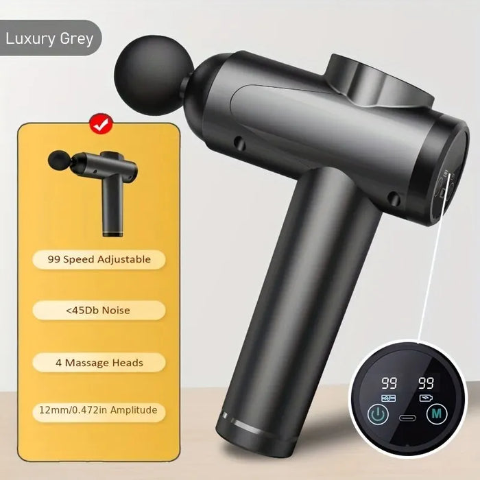 Fascial Massage Gun - Muscle Relaxation Vibration Machine for Neck, Back, and Leg Compression - Portable Fitness Device for Athletes and Physically Active Individuals
