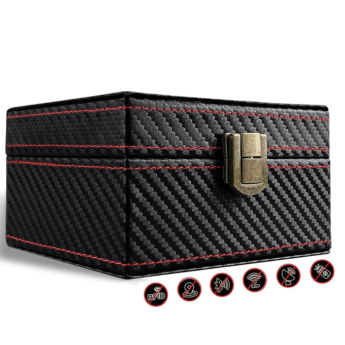 Faraday Box for Car Keys — Leather RFID Signal Blocker Case