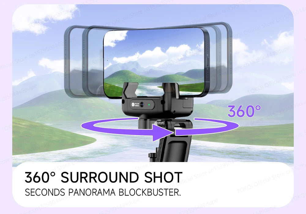 C22 AI Face-Tracking Handheld Gimbal Stabiliser — 3‑in‑1 Selfie Stick & Tripod for Smartphones