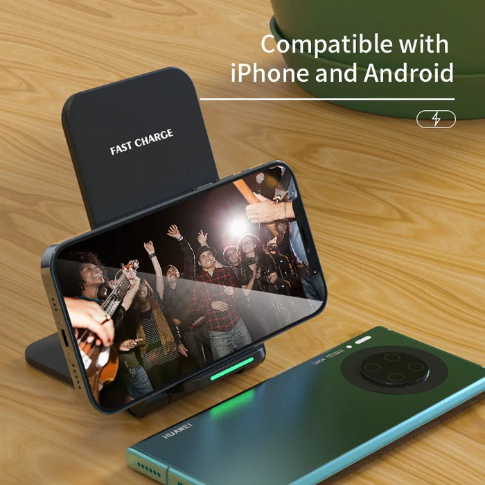 Fast Wireless Charging Stand — Up to 15W for iPhone & Samsung