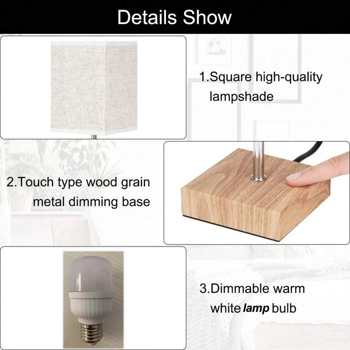 Led Desk Lamp by Bedside Lamps - Touch Dimmable Table Lamp with USB and Type C port, Quick Charging, Eye Protection - Ideal Reading Light for Students and Long Hour Readers