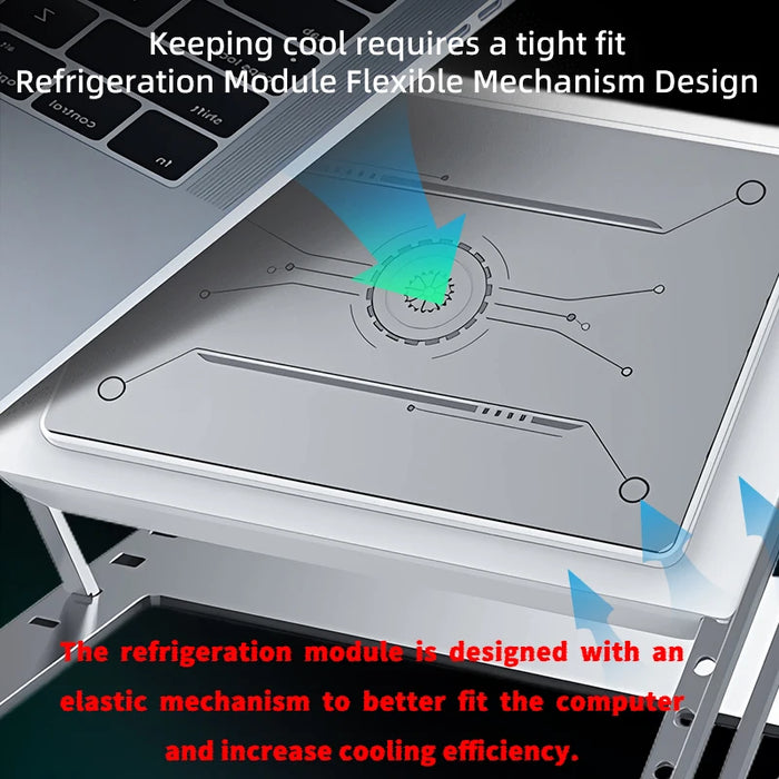 Semiconductor Laptop Cooler – Aluminium Gaming Base, Multi‑Speed, 12–18 inch