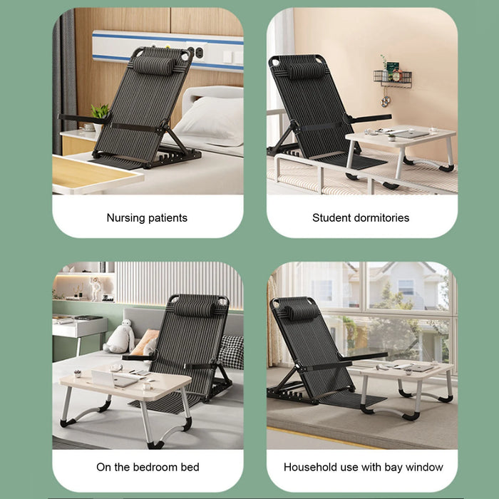 Adjustable Lifting Bed Backrest Floor Chair with Head Pillow — 6‑Position