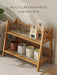 2-Tier Bamboo Spice Rack - Foldable Kitchen Counter & Cupboard Organiser