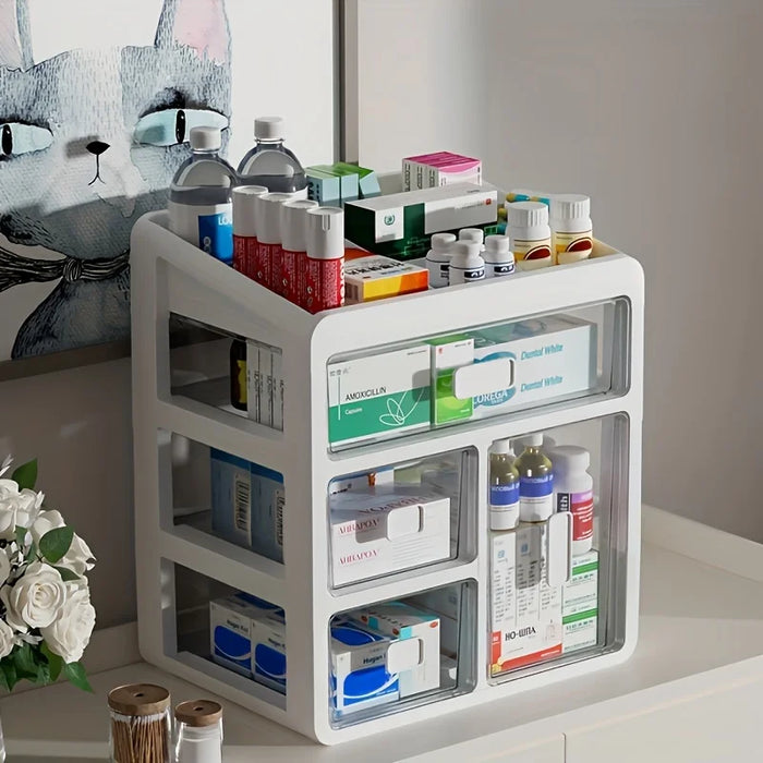 Drawer Medicine Storage Box — Large-capacity Multi-purpose Plastic Organiser (3 or 4 layers)