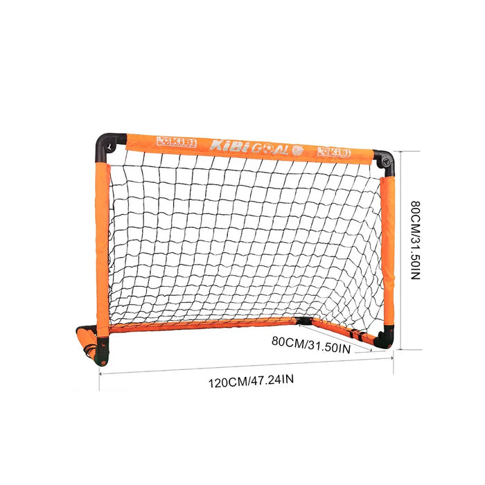 Kids Foldable Portable Football Goal with Ball & Pump — Outdoor Practice and Play
