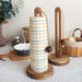 Solid Wood Paper Towel & Wrap Holder — Cat Paw / Four‑Leaf Clover / Cat