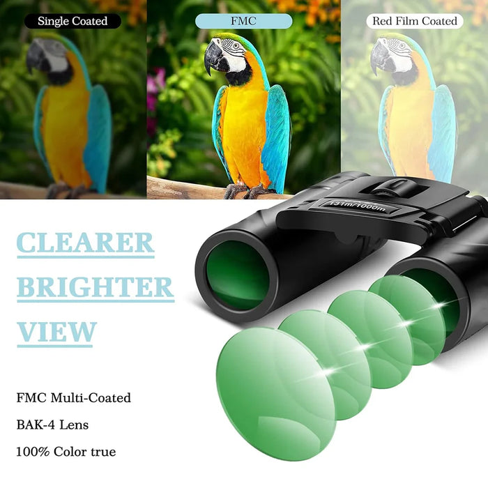 Mini 8x21 Compact Binoculars for Concerts, Sports & Birdwatching