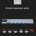 USB‑C 8‑in‑1 Hub — HDMI 4K@30Hz, 100W PD, RJ45 100Mbps, Dual SD/TF, USB 3.0