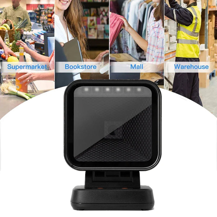 TD-X1-1100 Desktop Hands-free 1D/2D Barcode Scanner — Flat, High-speed Reader