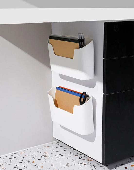 Wall-Mounted Adhesive Storage Rack – Single-Tier PP Organiser for Kitchen & Bathroom