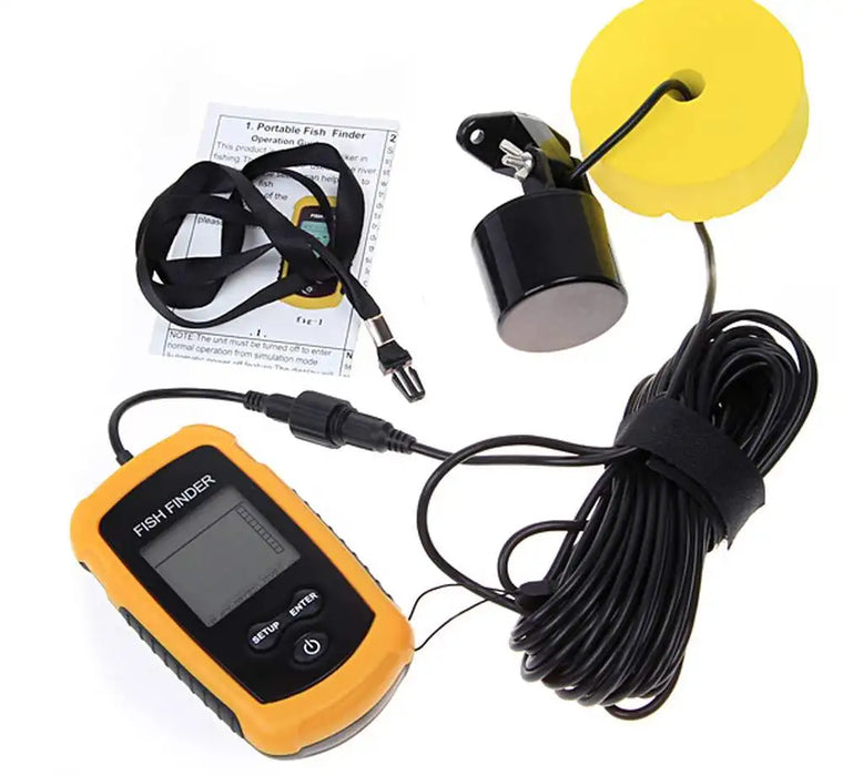 Portable 100m Sonar Fish Finder with Alarm — 45° Coverage Echo Sounder