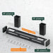 Stainless Steel Wall-Mounted Knife Holder — Nail-Free, Black (30/40/50cm)