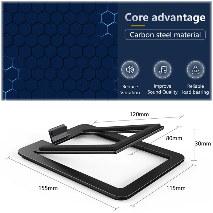 Desktop Speaker Base Stand — Carbon Steel Support for Computer Speakers (Single Stand)