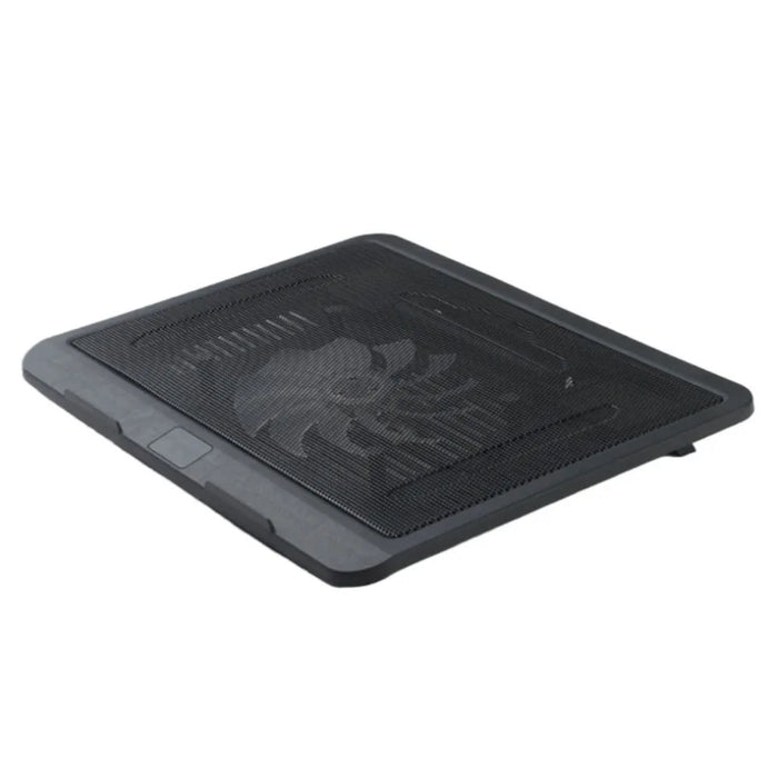 Adjustable Metal Mesh Laptop Cooling Pad with USB and LED Light — Black