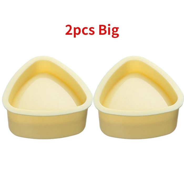 Triangle Onigiri Mould – Rice & Vegetable Roll Press, Small or Large, Food‑grade PP (Yellow/White)