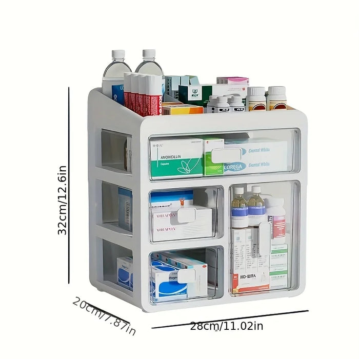 Drawer Medicine Storage Box — Large-capacity Multi-purpose Plastic Organiser (3 or 4 layers)