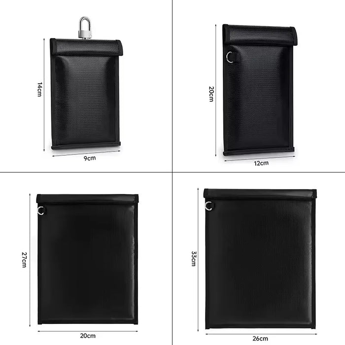 RFID & RF Signal Blocking Faraday Pouch — Waterproof, Fireproof Phone and Key Shield
