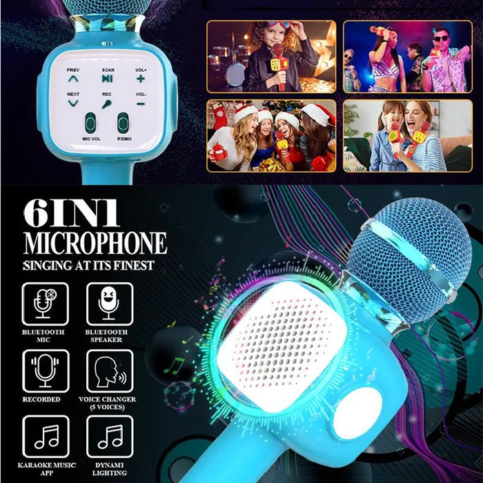 Karaoke Microphone Bluetooth Wireless Professional - Portable Singing Machine with Noise Reduction - Ideal for Home KTV Party and Gifts for Adults/Kids